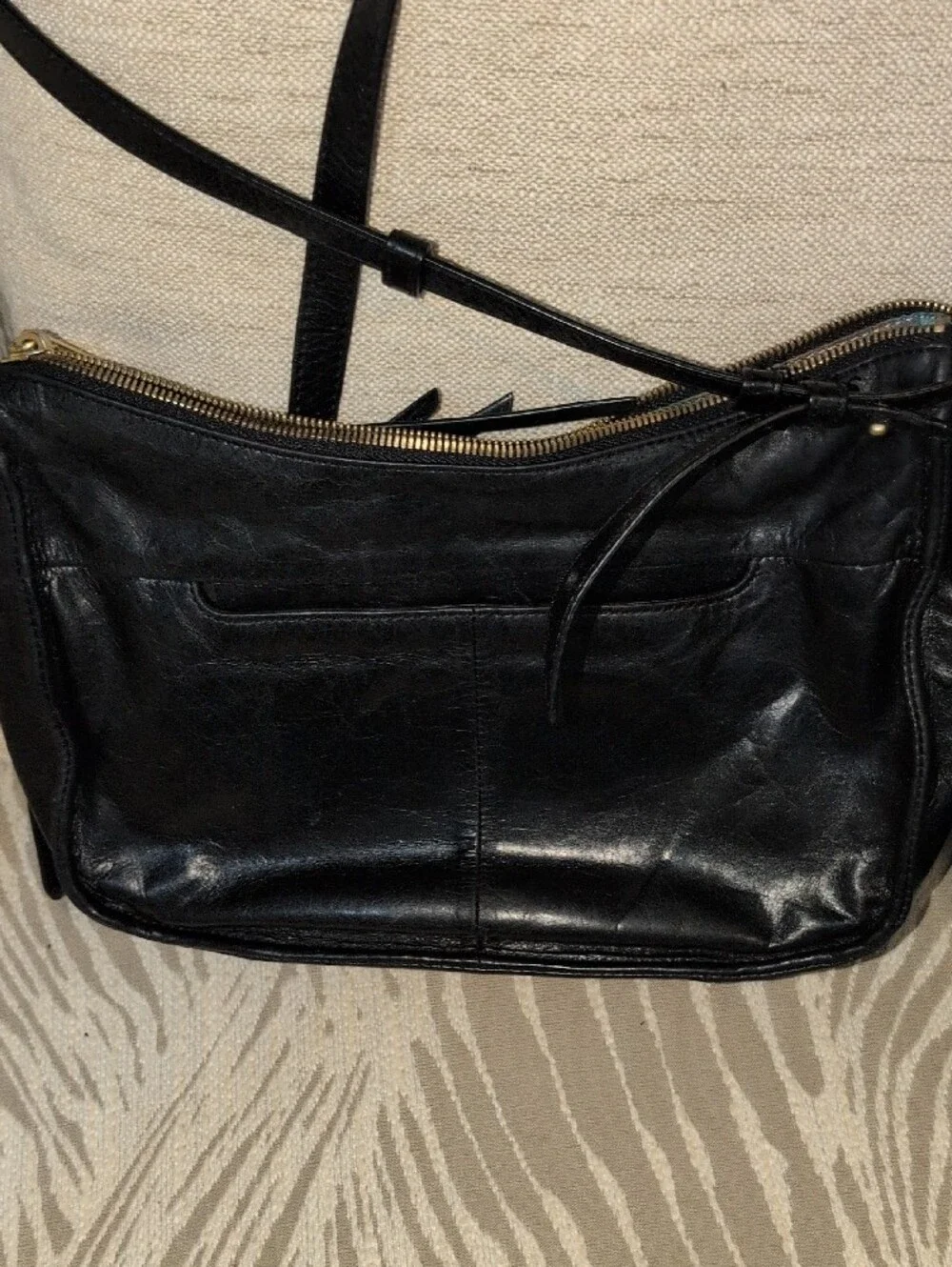 HOBO Karder Black Leather Crossbody Shoulder Bag - Retired